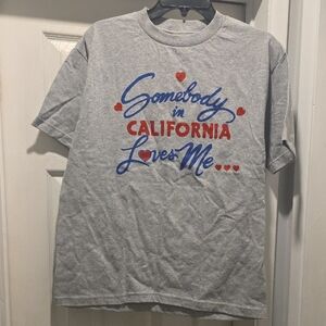 Alstyle Gray Tee with Blue and Red Text